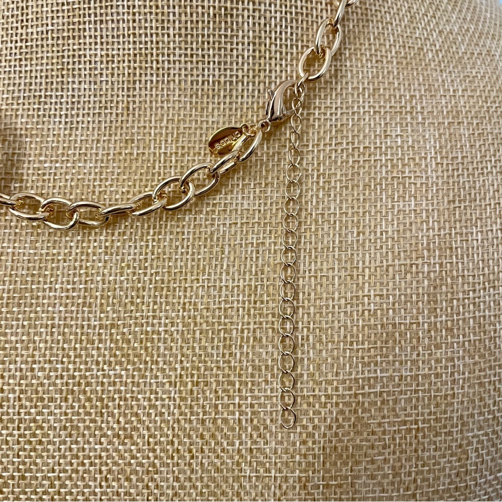 New Chico’s Gold & Purple Chain Link Necklace - Picture 3 of 4